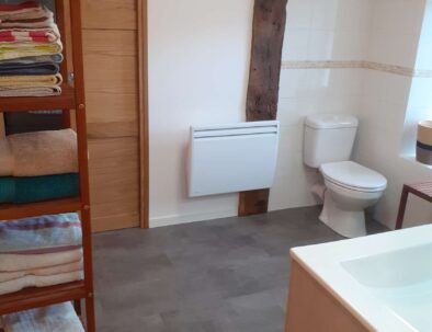 Salle d'eau avec WC, porte coulissante